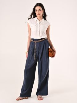 Wide Trousers in Blue Modal Blend sp_e1
