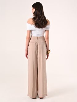 Wide Trousers in Dark Beige Modal Blend det_3
