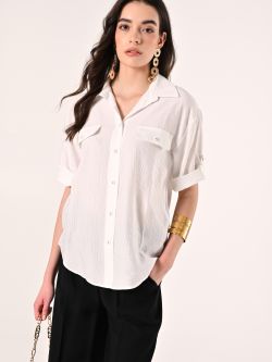 Camicia effetto Goffrato in Misto Viscosa sp_e1