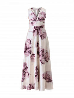 Langes Kleid mit Blumenmuster in Malve det_4