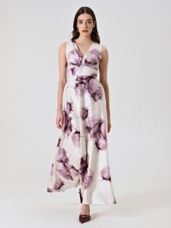 Langes Kleid mit Blumenmuster in Malve in_i7