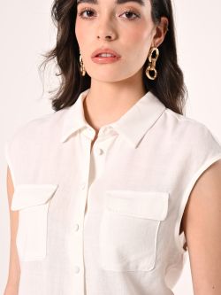 Bluse aus Leinen und Viskose in Weiß in_i5