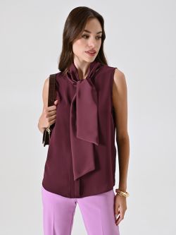 Top Bordeaux  con Fiocco e Pieghe Cucite sp_e1
