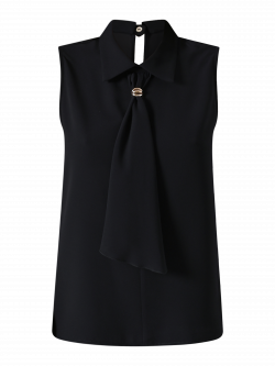 Top Nero con Colletto Lavalliere det_4