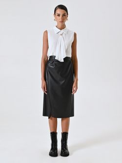 Top Bianco con Colletto Lavalliere det_1