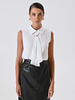 Top Bianco con Colletto Lavalliere det_2