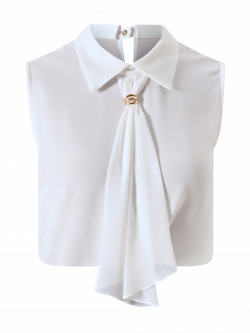 Top Bianco con Colletto Lavalliere det_4