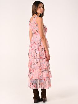 Long Flouncy Floral-print Dress det_3