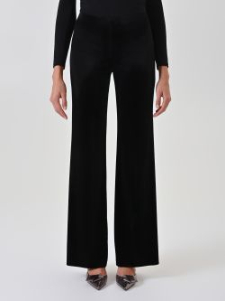 Black Velvet Flare Trousers det_2