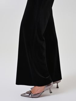 Black Velvet Flare Trousers in_i5