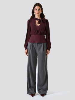Blouse bordeaux bustier avec nœud det_1
