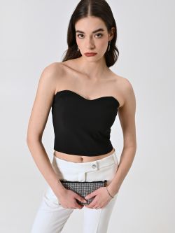 Top aus technischem Gewebe in Schwarz sp_e1