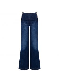 Jeans mit dunkler Waschung und weitem Bein det_4