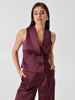 Weste in Bordeaux aus Satin in_i7