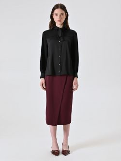 Camicia Nera con Fiocco Removibile det_1