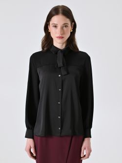 Camicia Nera con Fiocco Removibile det_2