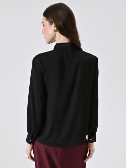 Camicia Nera con Fiocco Removibile det_3