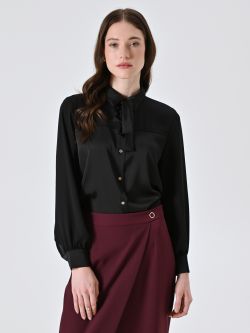 Camicia Nera con Fiocco Removibile in_i7