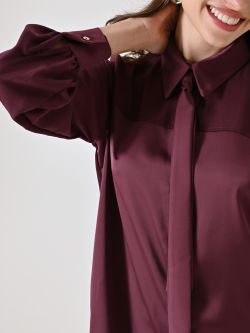 Camicia Bordeaux con Fiocco Removibile in_i5