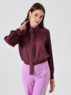 Camicia Bordeaux con Fiocco Removibile in_i7
