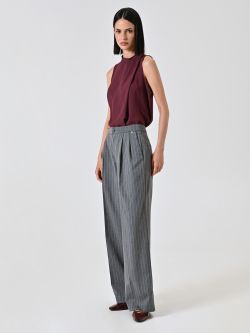 Pantalón amplio gris con raya diplomática in_i7