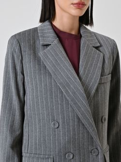 Zweireihige Jacke in Grau mit Nadelstreifen in_i5