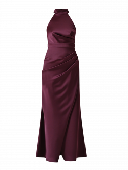Abito Lungo Bordeaux con Scollo all'Americana det_4