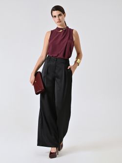 Pantalon noir en satin sp_e1