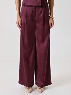 Pantalón en satén burdeos det_2
