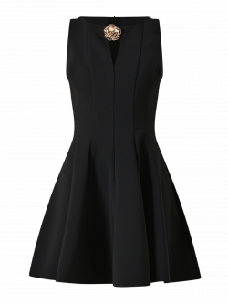 Robe évasée noire det_4