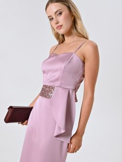 Top in Malvenrosa aus Satin mit Pailletten sp_e1