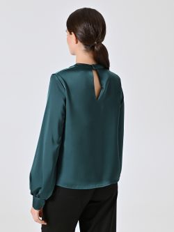Green Satin Blouse with Cut-Out Detail det_3