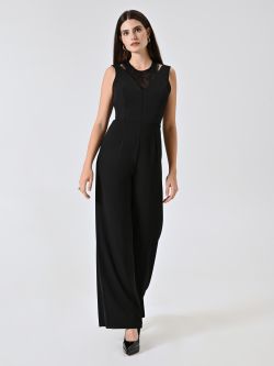 Mono negro con inserción de encaje y detalle cut-out in_i7