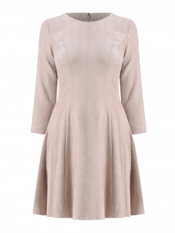 Short Flared Dress in Beige Chenille 5 Rinascimento Short Flared Dress in Beige Chenille det_4