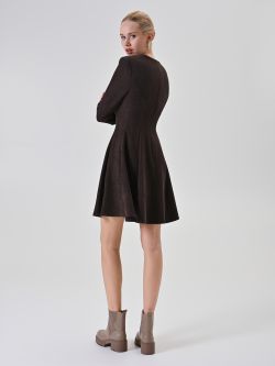 Robe patineuse en velours chocolat det_3