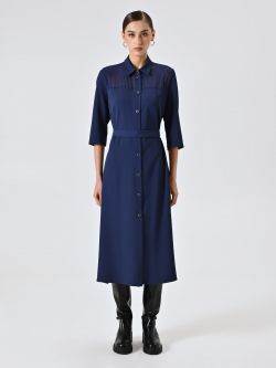 Chemisier in Cadi Blu Navy det_1
