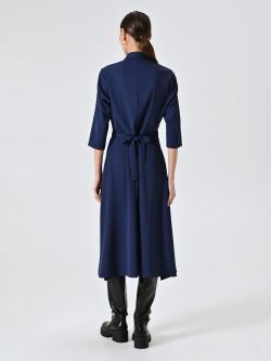 Chemisier in Cadi Blu Navy det_3