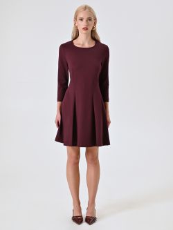 Kleid mit Tellerrock in Bordeaux det_1