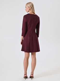 Kleid mit Tellerrock in Bordeaux det_3
