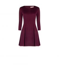 Kleid mit Tellerrock in Bordeaux det_4
