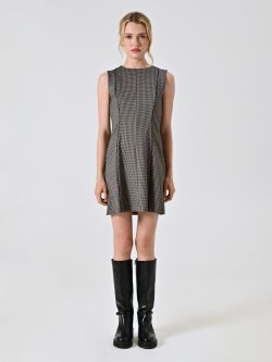 Kleid mit Hahnentrittmuster det_1