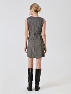 Kleid mit Hahnentrittmuster det_3