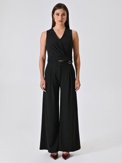 Top Nero in Tessuto Fluido det_1