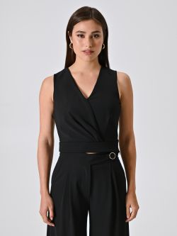 Top Nero in Tessuto Fluido det_2