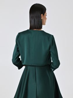 Bolero aus Satin in Grün det_3