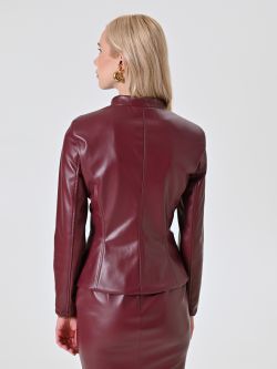 Giacca in Simil Pelle Bordeaux det_3