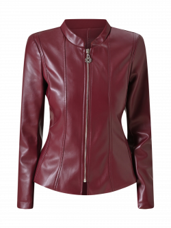 Kunstlederjacke in Bordeaux det_4