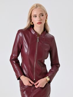 Giacca in Simil Pelle Bordeaux in_i7
