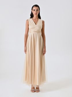 Langes Tüllkleid mit Glitzer det_1