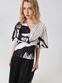 Bluse mit Muster in Schwarz & Weiß sp_e1